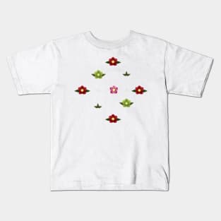 Hellebore Winter Flower Seamless Pattern Kids T-Shirt